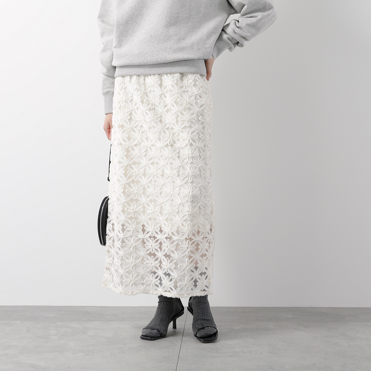 anana（アナナ） スカート a81-042 レディース 花柄 刺繍 レース