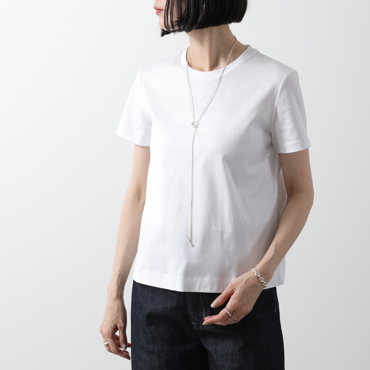 Max Mara◆NERINA◆[ネリナ] コットン ジャージー Tシャツ Cotton T-shirt, optical white | 