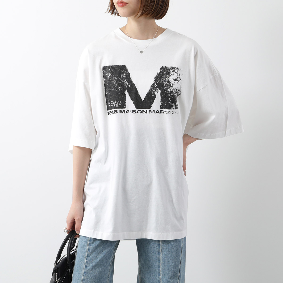 MM6 エムエムシックス メゾンマルジェラ Tシャツ S52GC0342 S24312 レディース 半袖 カットソー クルーネック オーバーサイズ ロゴ T 101 : 370109206 : インポートセレクトmusee - 通販 - Yahoo!ショッピング