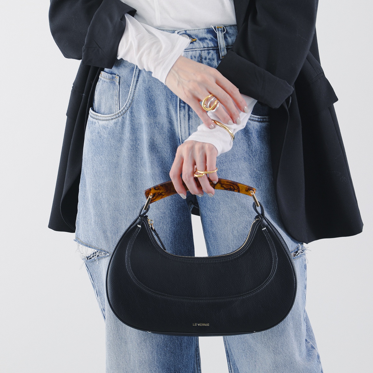 Le Vernis LE VERNIS ル・ベルニ ハンドバッグ Marble horn bag