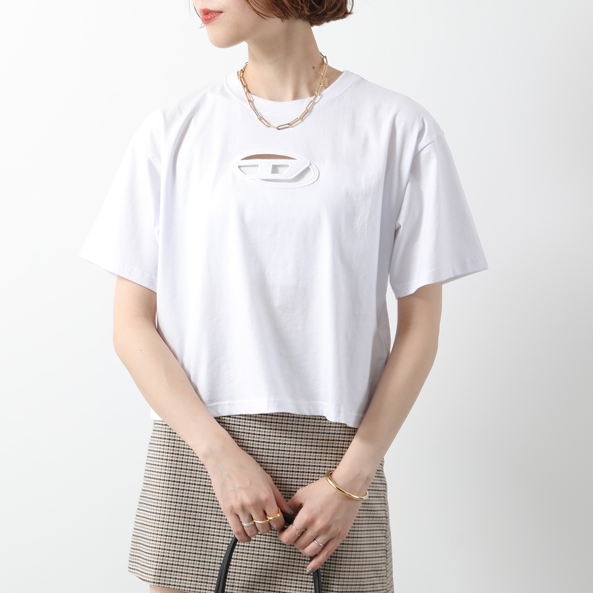 DIESEL 黒 半袖 Tシャツ DIESEL ディーゼル Tシャツ メンズ Vネック ブラック 黒 ロゴ T