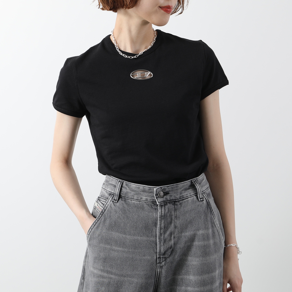 訳あり【新品・国内即発】DIESEL A16839 0CLBR 100 Tシャツ DIESEL A16839 0CLBR 100 T-UNCUTIE-LONG-OD-Q1 Tシャツ (DIESEL