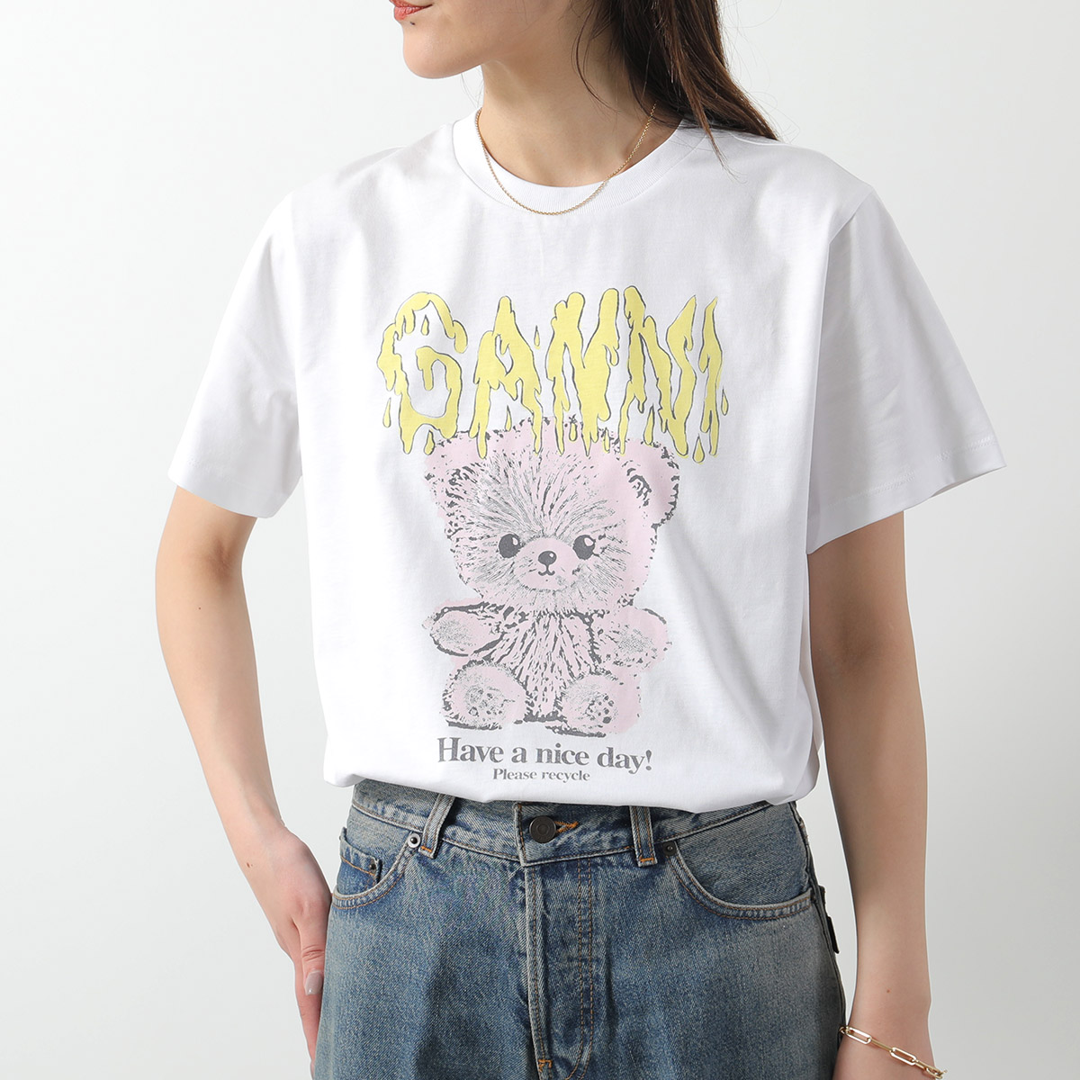 GANNI ガニー 半袖 Tシャツ Basic Jersey  Relaxed T-shirt T4...