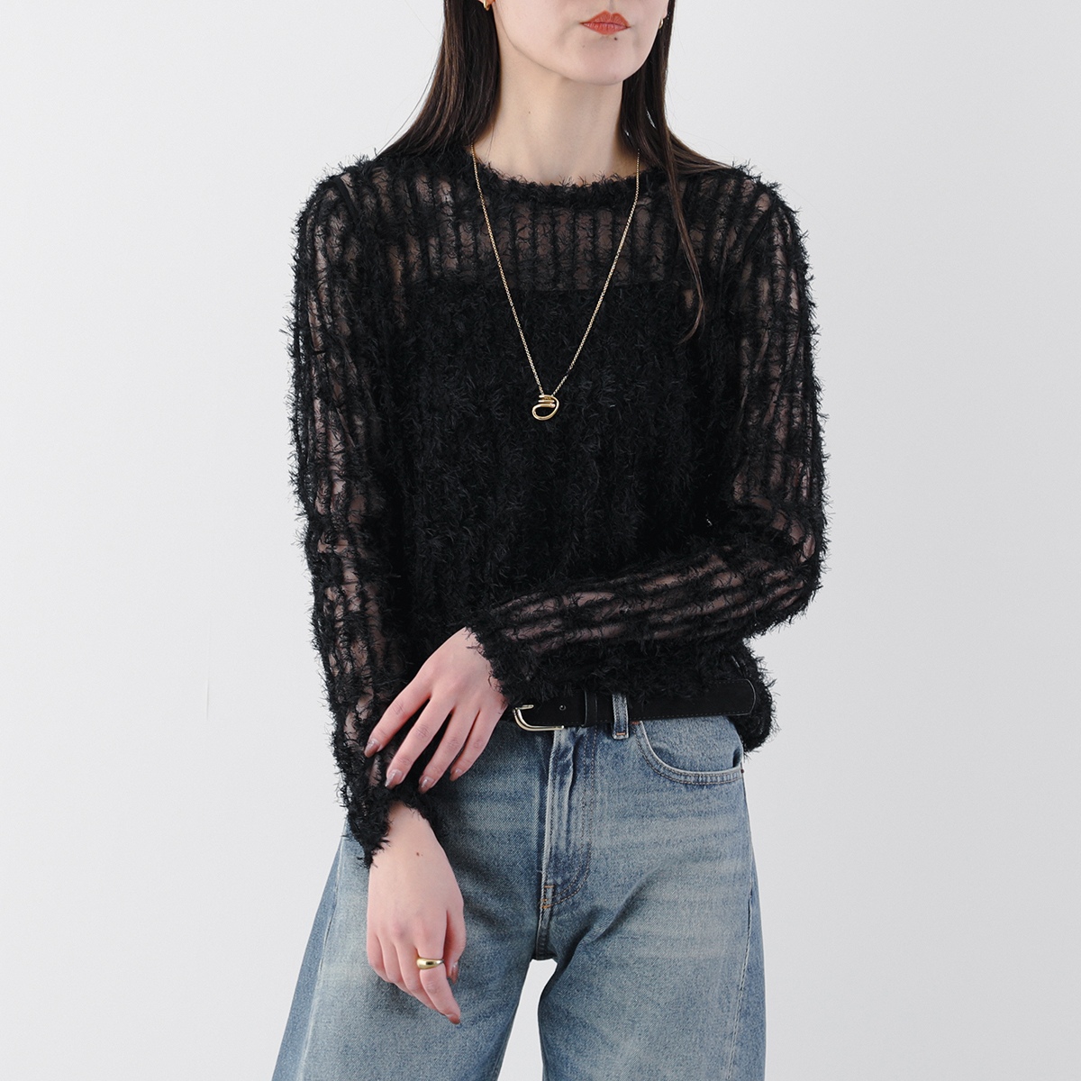 UN-SOPHIE アンソフィー カットソー FEATHER TULLE TOPS UNG2408201 