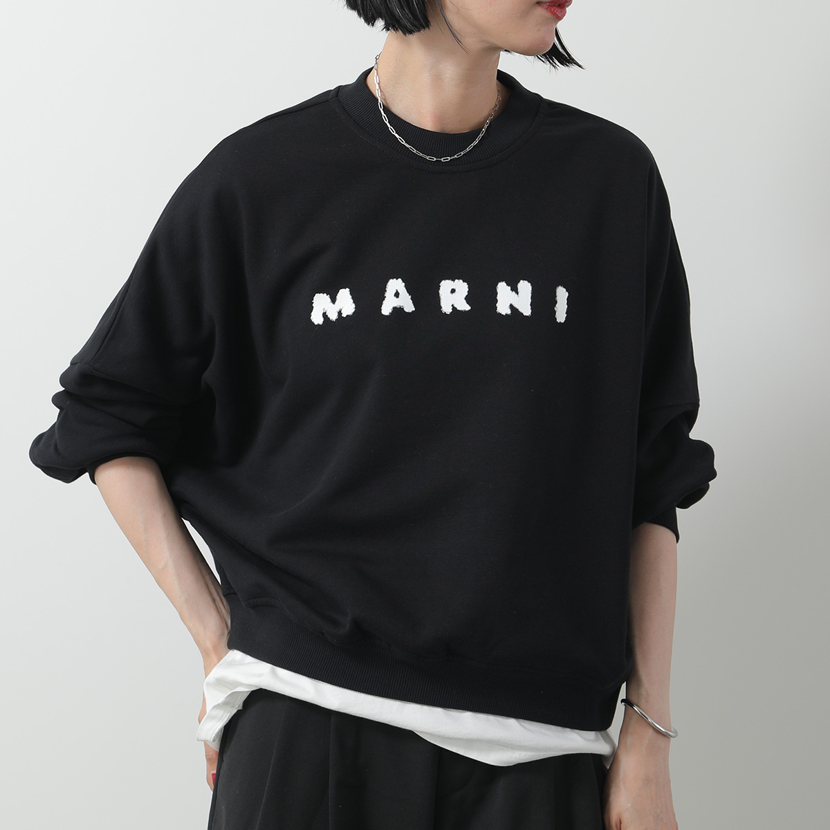 【MARNI】コットンロゴスウェット クルーネックトレーナー MARNI マルニ スウェットシャツ FLJE0185P5 USCX25 レディース