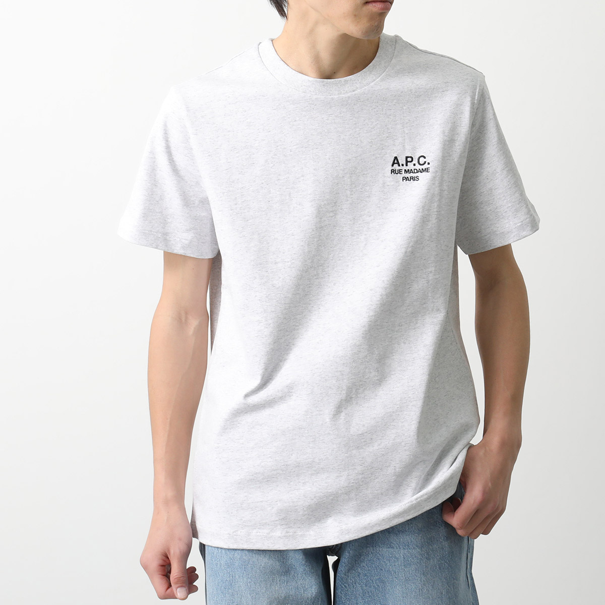 APC A.P.C. アーペーセー Tシャツ COHBU M26388 メンズ 半袖 カットソー コットン ロゴ 刺繍 クルーネック ロゴT カラー4色の画像