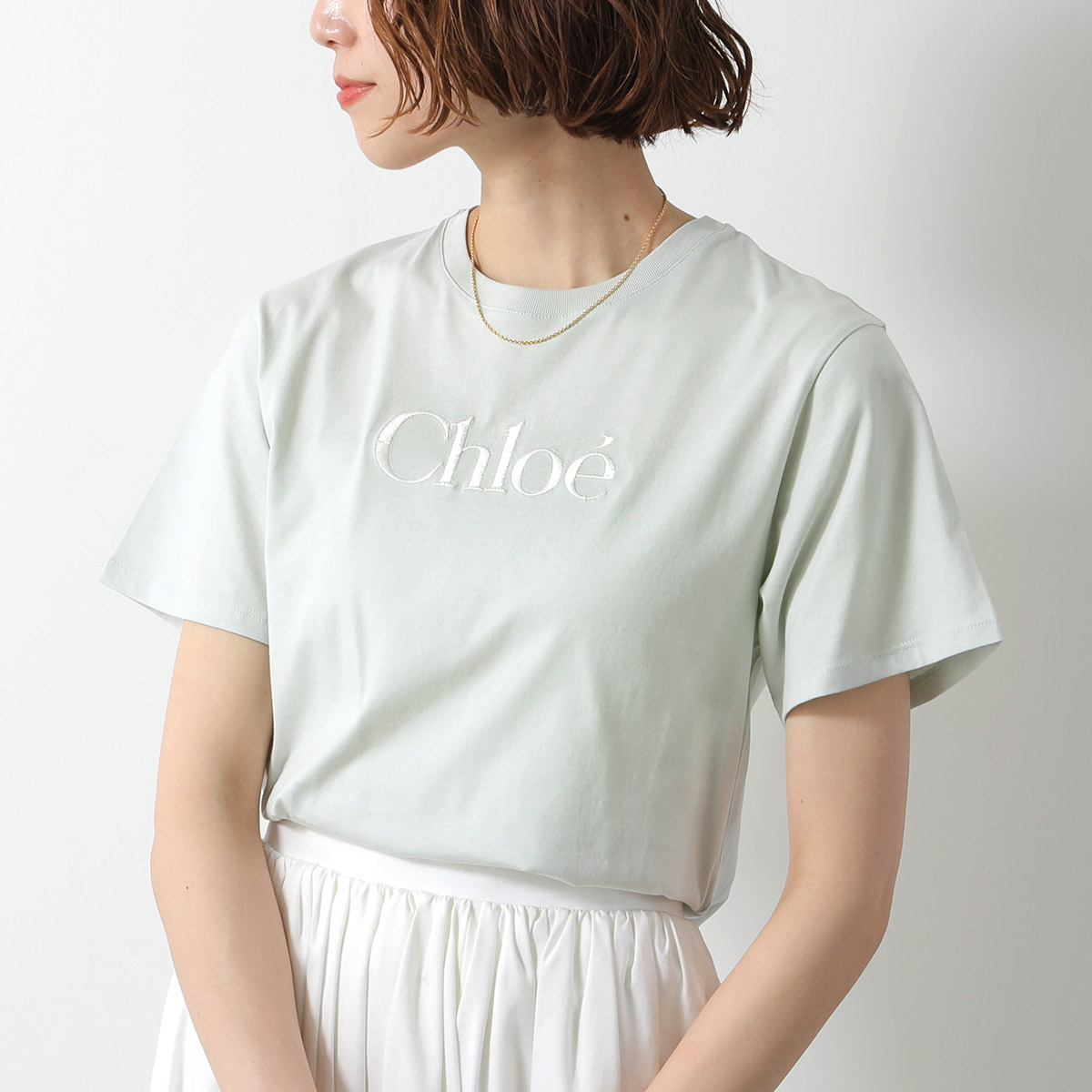 Chloe Kids クロエ キッズ Tシャツ C20485 レディース ガールズ 半袖 クルーネック ロゴT 刺繍 カラー2色 | Chloe | 02