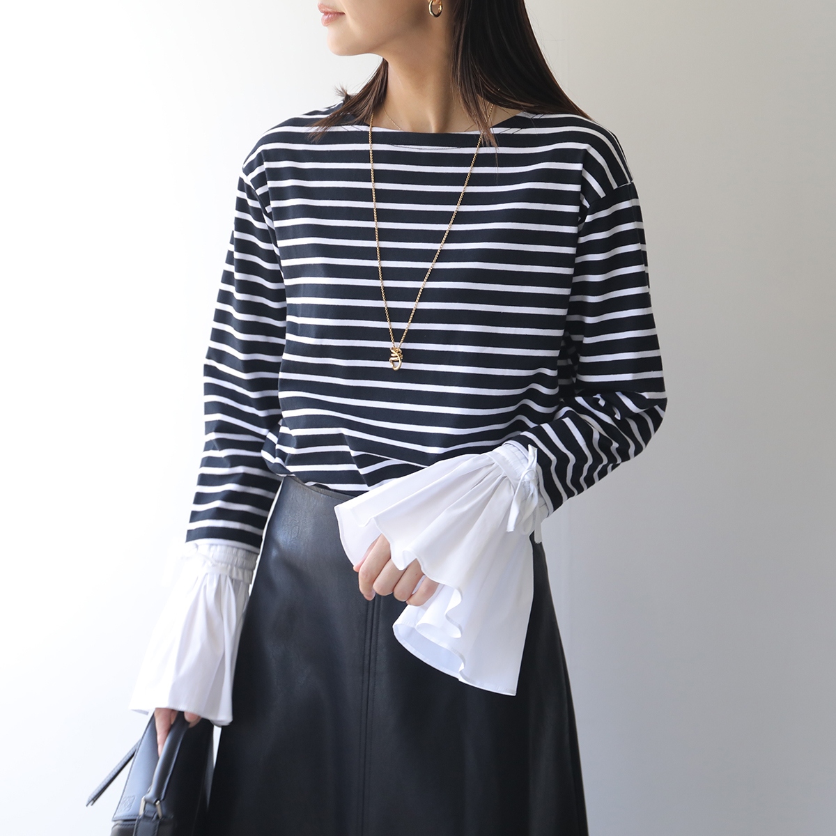 Mewl（ミュール） カットソー M251-85103 シャツスリーブ ボーダー