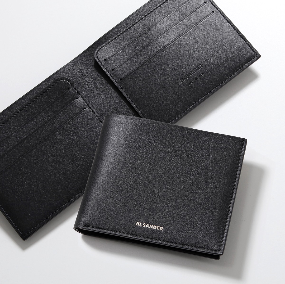 JIL SANDER ジルサンダー 二つ折り財布 J25UI0001 P6489 メンズ 小銭入れなし ミニ財布 レザー 001/BLACK J25UI0001P6489001 | JIL SANDER | 01
