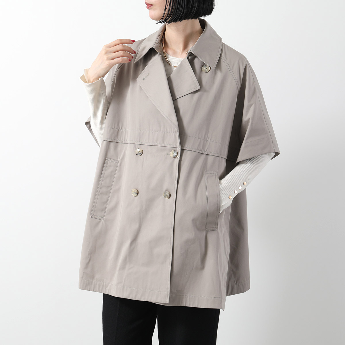 HERNO 黒 ダブルブレスト トレンチコート BOSS - ダブルブレスト トレンチコート バックル付きベルト