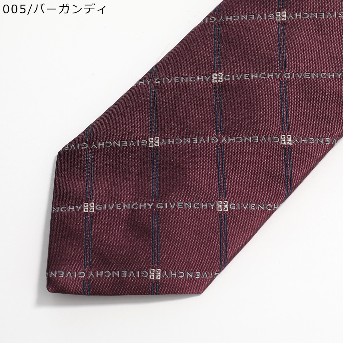 美品 ジバンシィ ネクタイ シルク100％ 4G ワインレッド イタリア製 GIVENCHY メンズネクタイ（色：レッド系）｜ファッション おすすめ人気