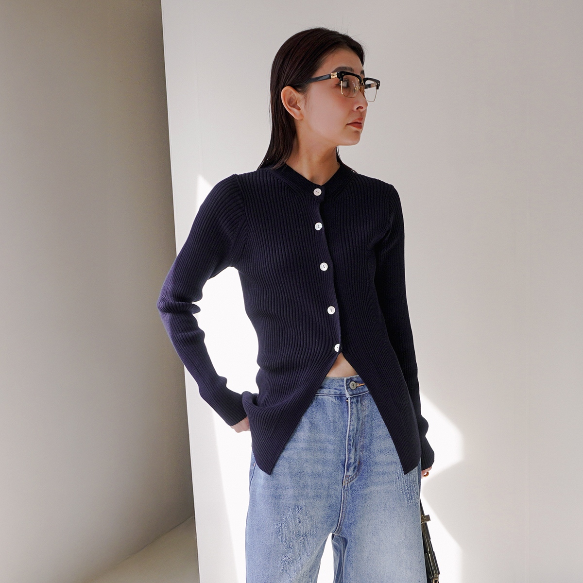YENN イエン カーディガン COTTON RIB CARDIGAN Y251-91013 レディース
