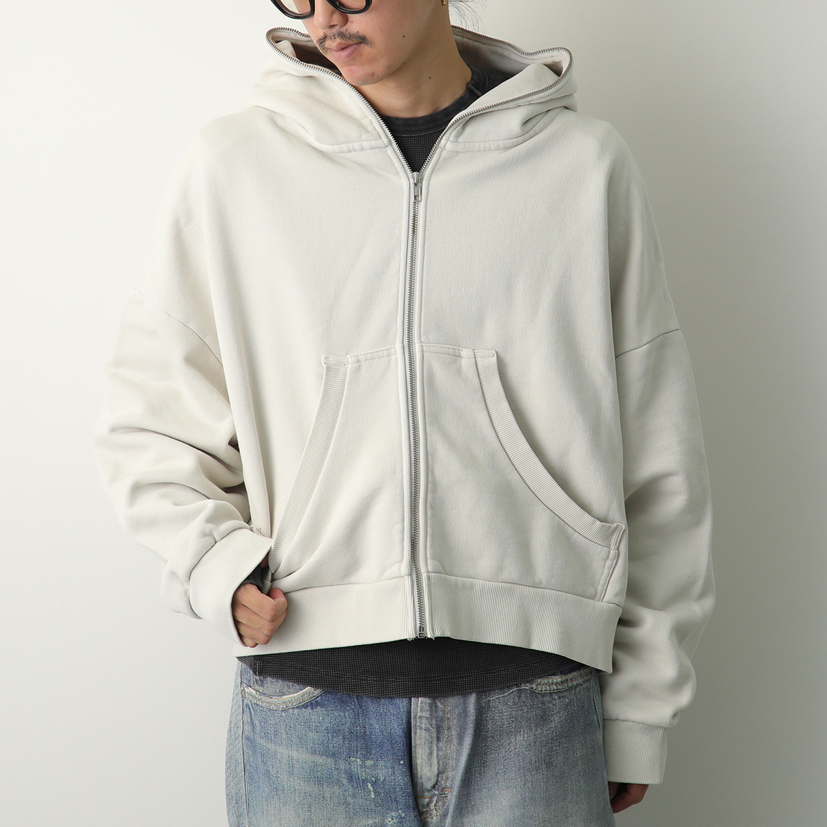 【極美品】エンタイアスタジオ プルオーバー 変形パーカー フーディー M相当 entire studios プルオーバーフーディー／パーカー