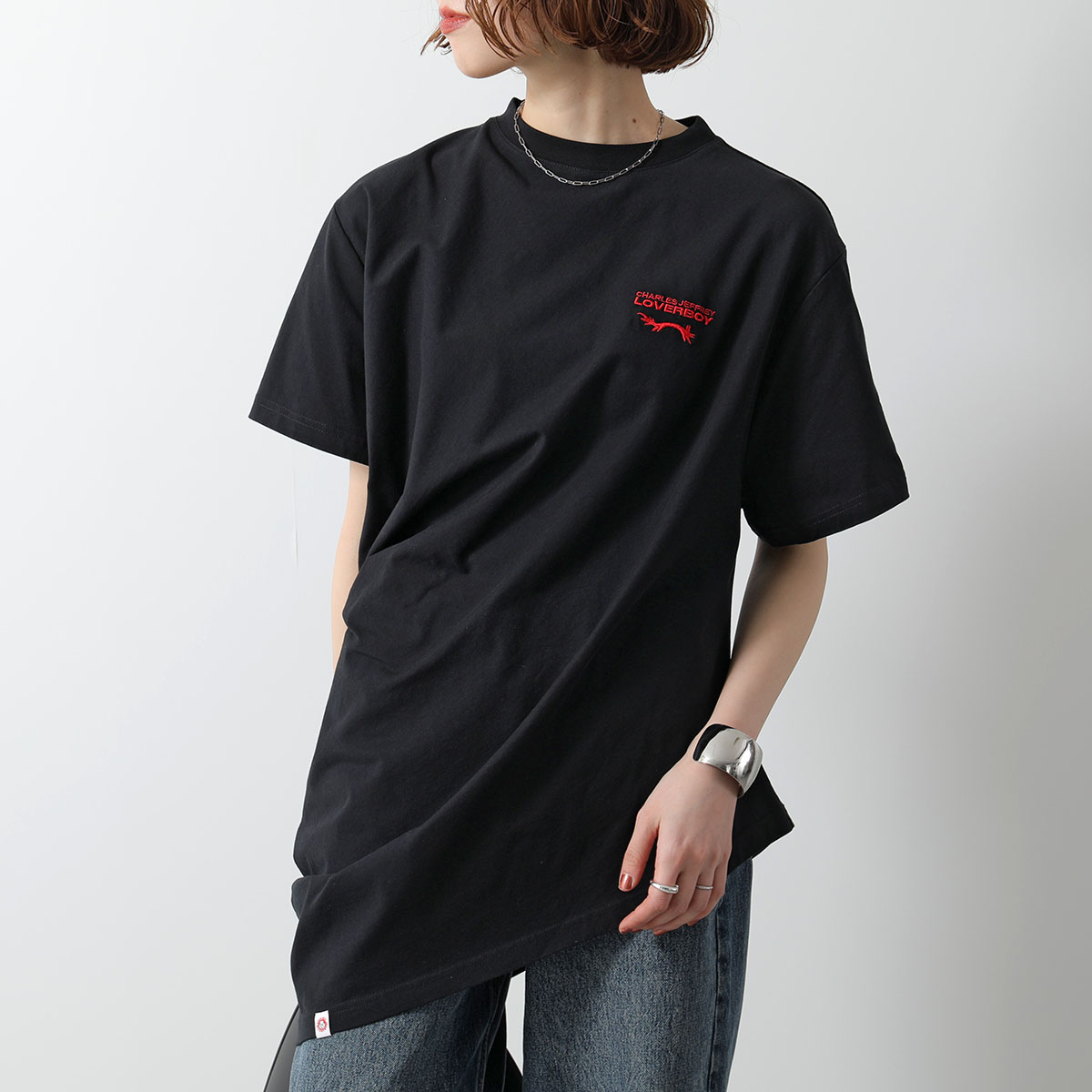 【関税込み】Charles Jeffrey LOVERBOY ブラック ロゴ Tシャツ CHARLES JEFFREY LOVERBOY チャールズジェフリーラバーボーイ T