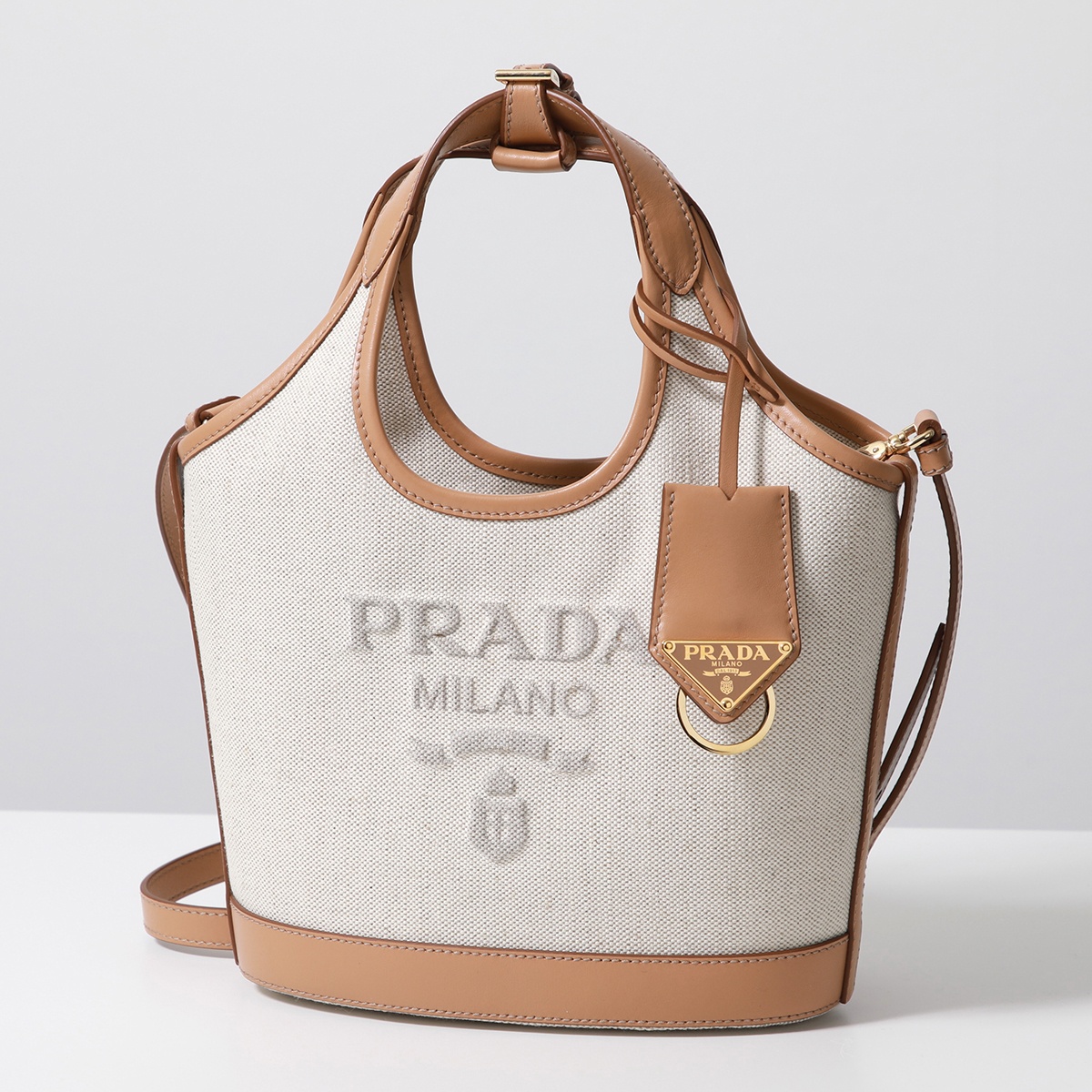 PRADA PYSON LEATHER EMBOSSED LINE DESIGN 2WAY SHOULDER BAG