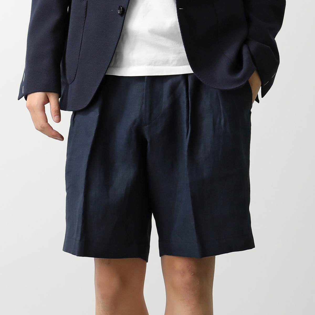 ベルウィッチ スコッチ リネン ネイビー 44 BERWICH（ベルウィッチ）SCOTCHスコッチ ストレッチウール