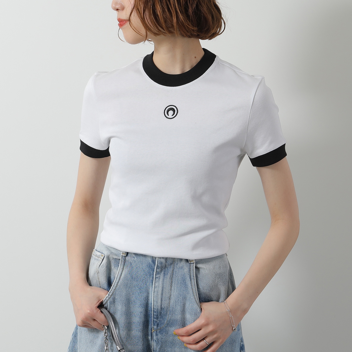 MARINE SERRE Marine Serre マリーン セル Tシャツ Moon Logo MARINE SERRE Marine Serre マリーン セル Tシャツ Moon Logo