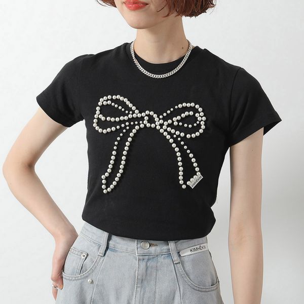 KIMHEKIM キムヘキム パール デニム ジーンズ パンツ KIMHEKIM キムヘキム 24SS PEARL EMBELLISHED DESTROYED JEANS