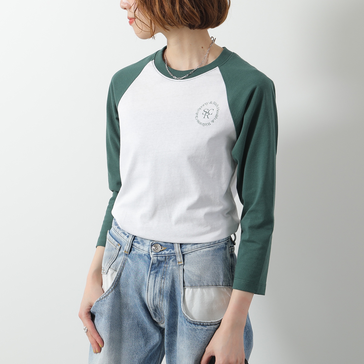 クロップドTシャツ 半袖 グラフィティプリント クロップド丈