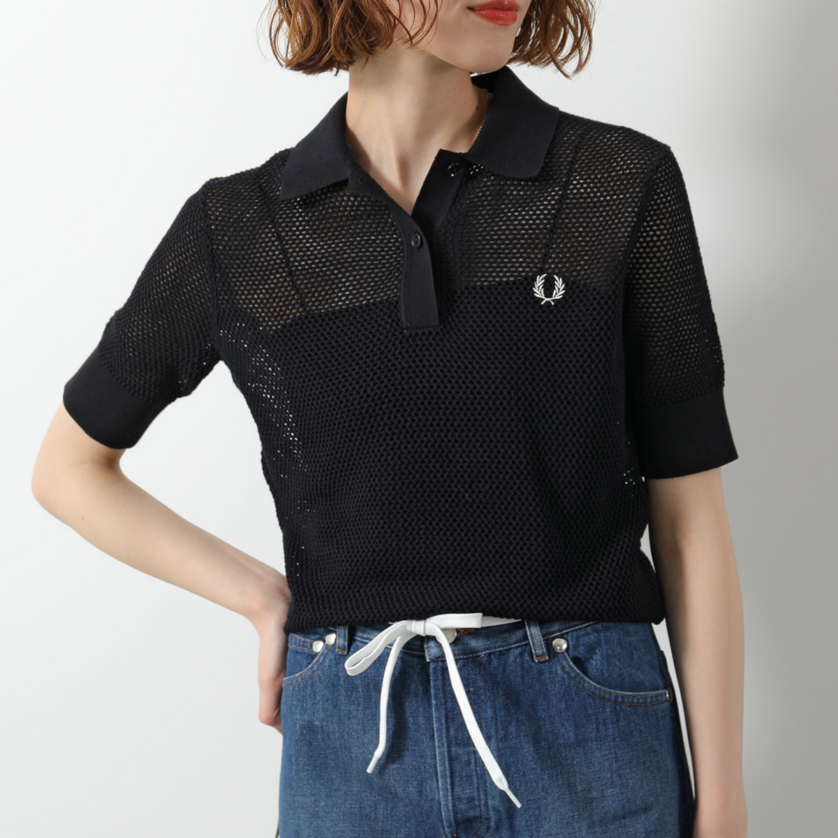 FRED PERRY フレッドペリー ポロシャツ OPEN-KNIT POLO SHIRT