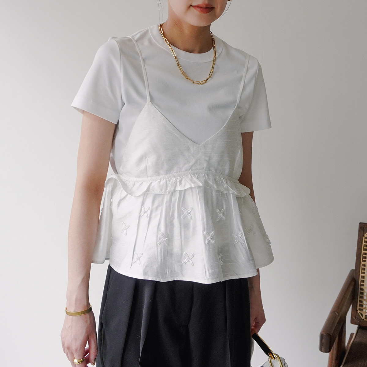 MARILYN MOON SOI-MeME マリリンムーン ソワメム キャミソール beads motif taffeta camisole 4251-112 レディース カラー2色 Marilyn Moon MARILYN MOON SOI-MeME マリリンムーン ソワメム
