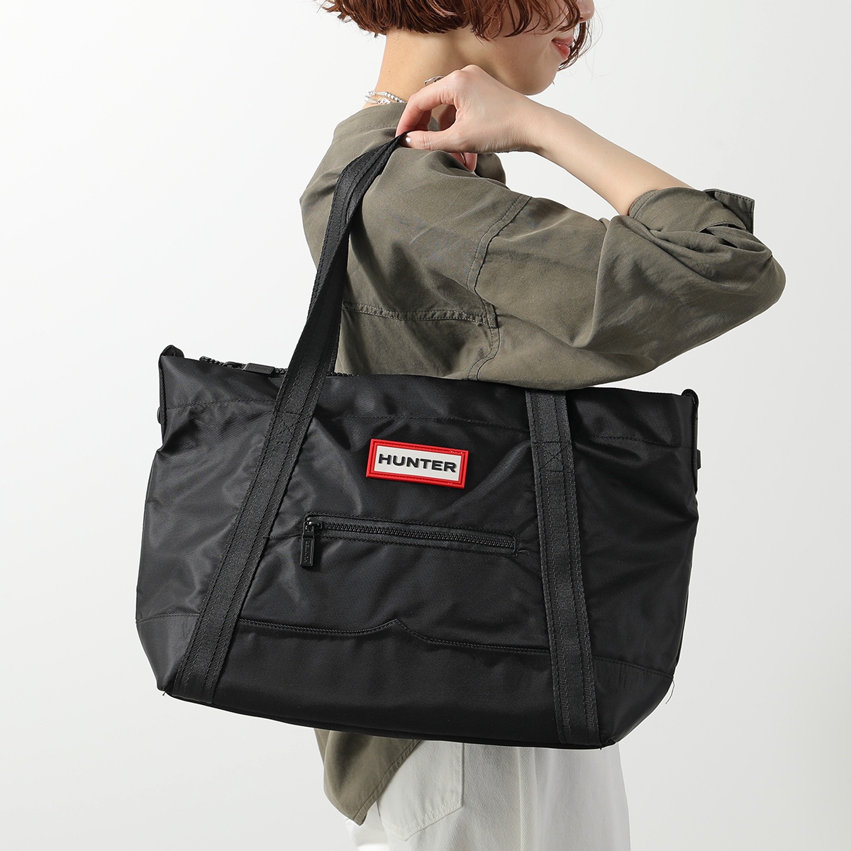 送料無料 メンズ レディース ショルダーバッグ トートバッグ 人気 流行 定番 HUNTER 2way 3way UBS1201KBM  バッグ ナイロン ミディアム トップ クリップ トート バッグ 肩掛け 斜め掛け 大きめ HUNTER（ハンター） トートバッグ ナイロン ミディアム トップ