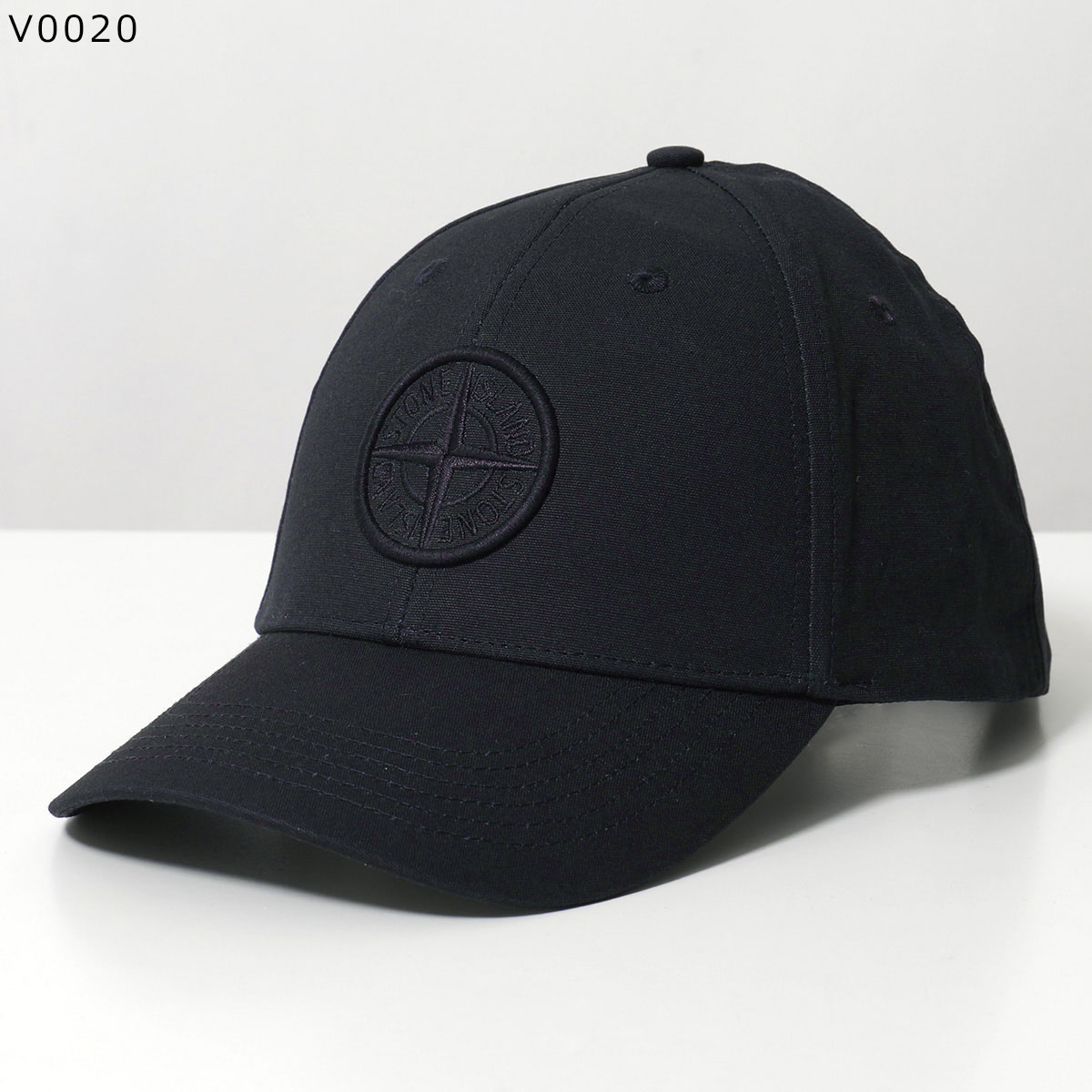 ストーンアイランド　ロゴキャップ　コンパス刺繍　コットンキャップ　ブラック STONE ISLAND（ストーン アイランド） キャップ 9100013 S0248 メンズ