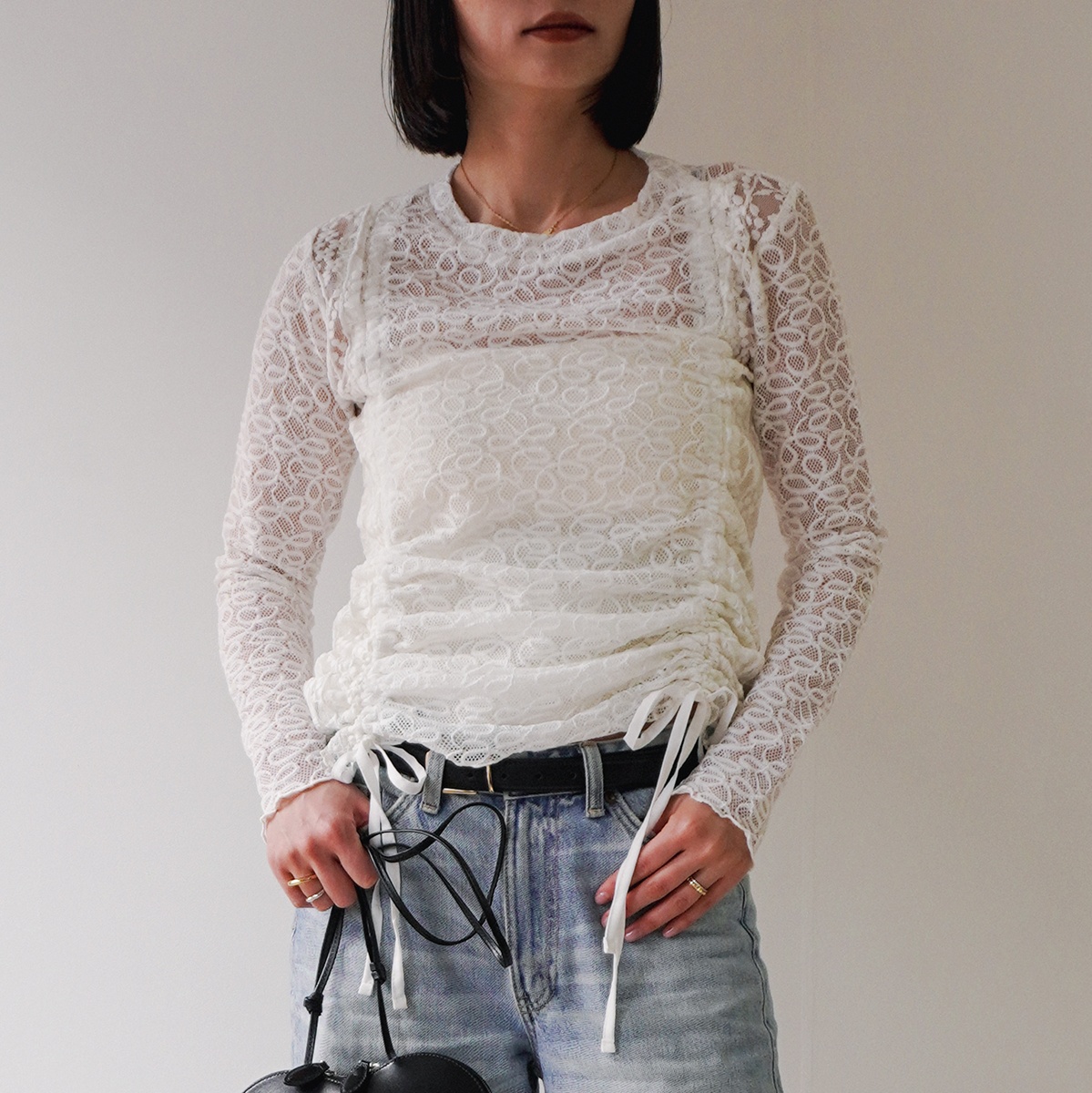 MONiLE モニーレ ブラウス 002739 レディース レース メッシュ
