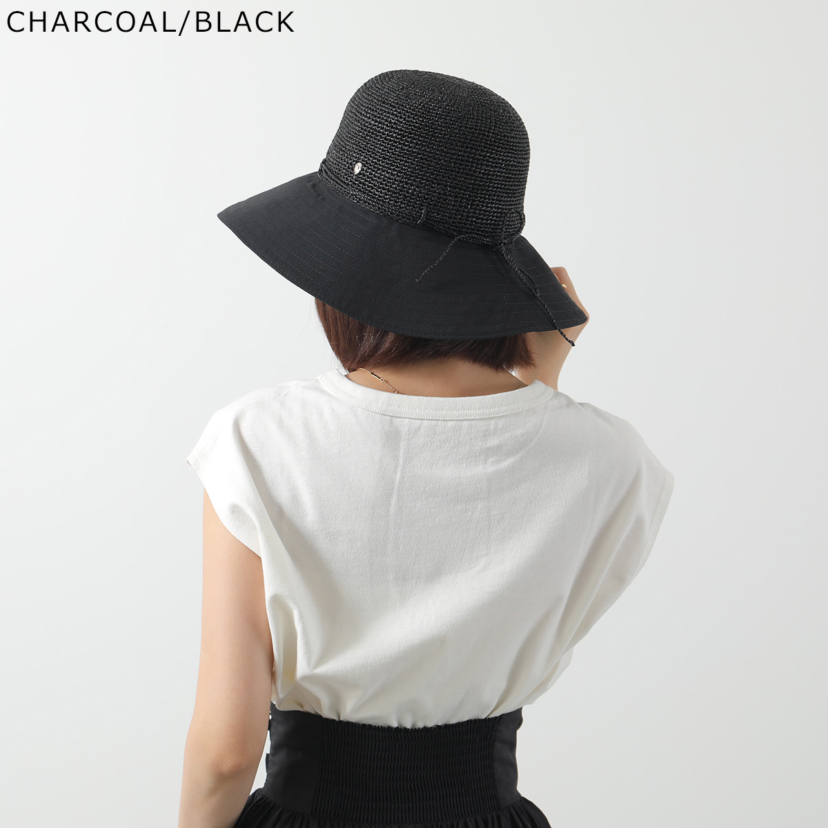 HELEN KAMINSKI ブラック ラフィアハット 美品✨》HELEN KAMINSKI ヘレンカミンスキー ラフィアハット 黒