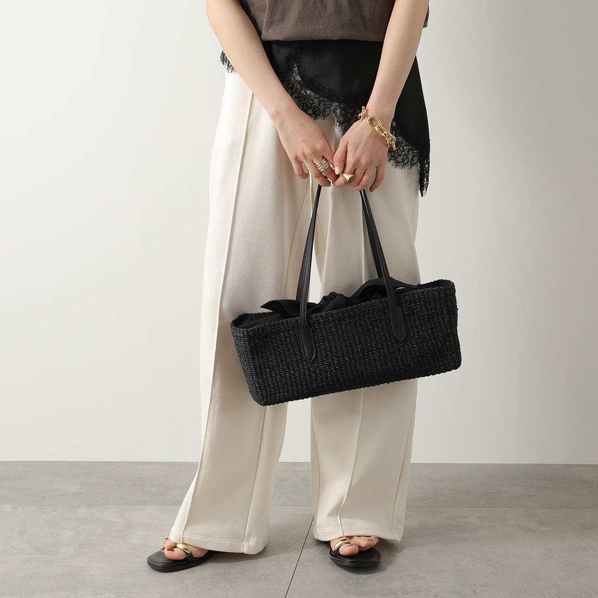 BAGMATI バグマティ かごバッグ BBK25-SS10 レディース アバカ スクエア ワイド 横長 ショルダーバッグ 鞄_2