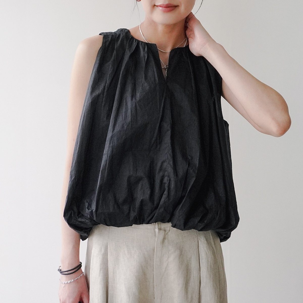 ne Quittez pas ヌキテパ ブラウス COTTON ORGANZA BALLOON TOP ne Quittez pas ヌキテパ ブラウス COTTON ORGANZA BALLOON TOP