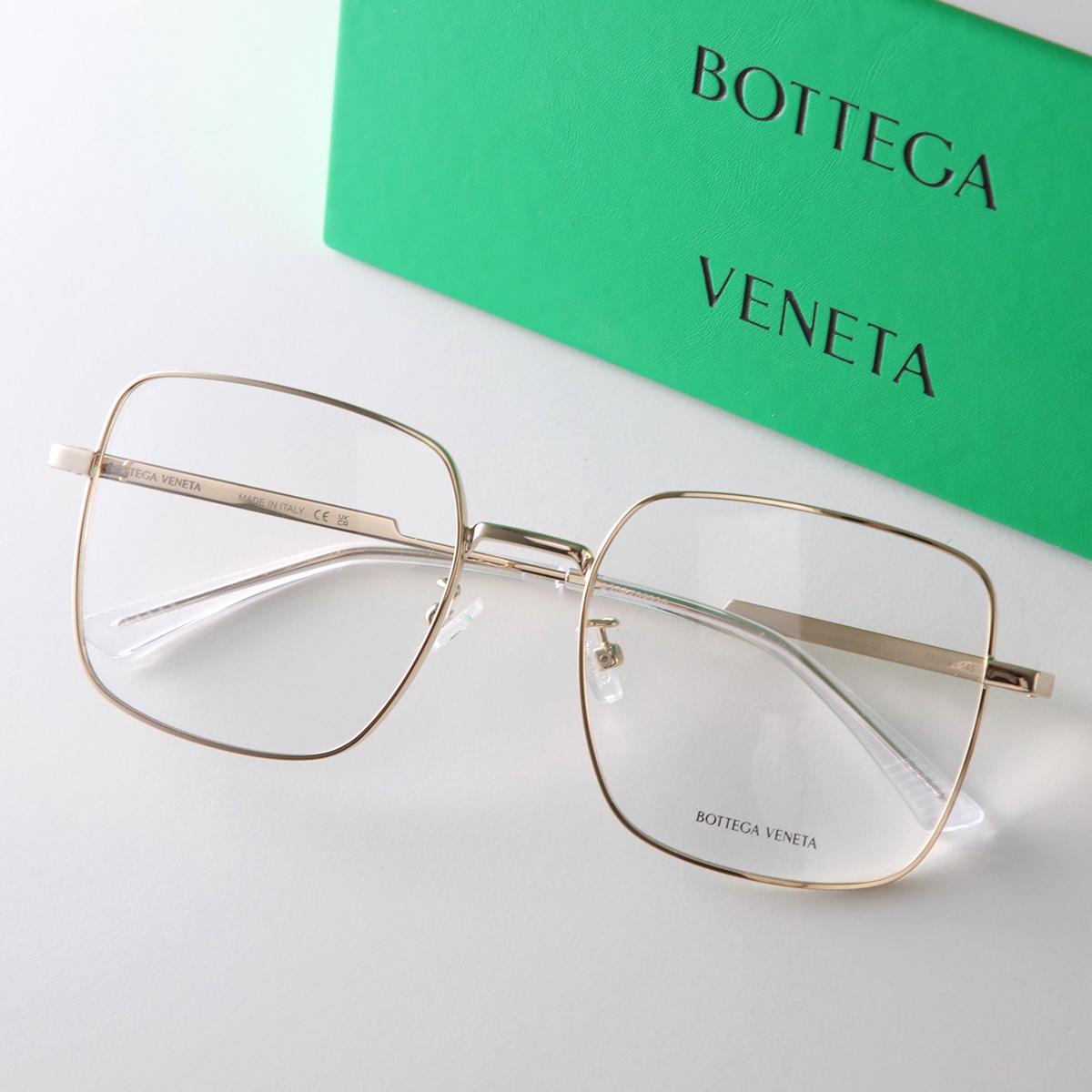 最終値下げ！【ボッテガ ヴェネタ】 スクエア フレーム メガネ BOTTEGA VENETA（ボッテガ・ヴェネタ） 伊達メガネ メガネ 眼鏡