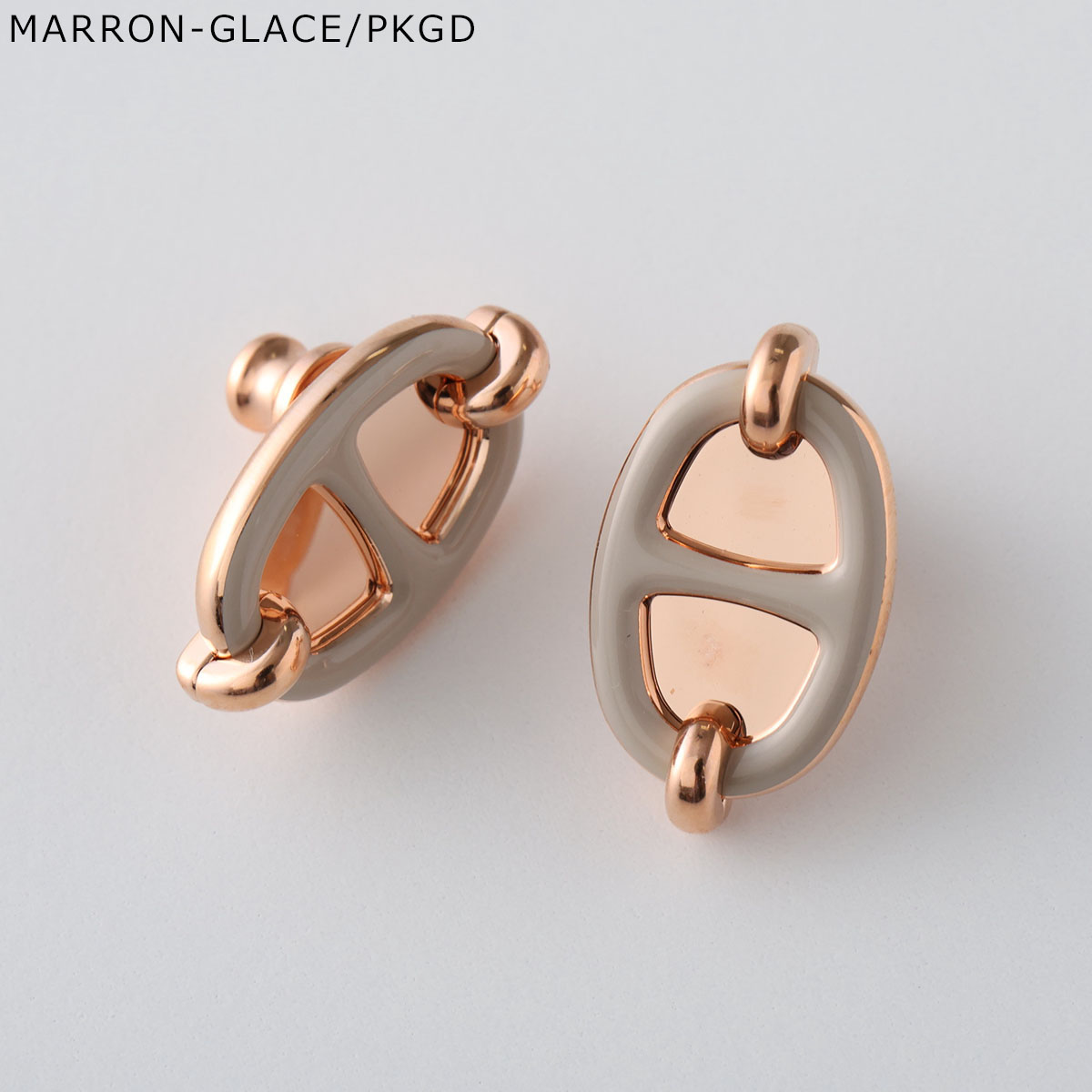 HERMES ピアス　ミニ マイヨン PM マロングラッセ　シルバー HERMES（エルメス） ピアス ミニ マイヨン PM MINI Maillon H PM