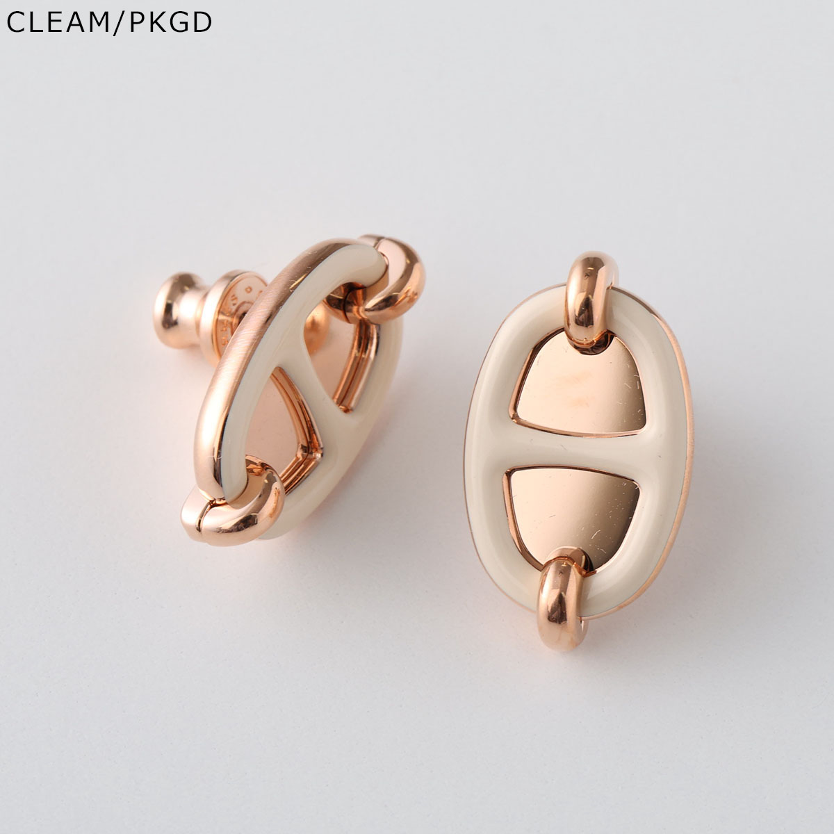 HERMES エルメス ピアス ミニ マイヨン PM MINI Maillon H PM H100052FP H100052FO レディース スタッド メタル シェーヌダンクルの画像