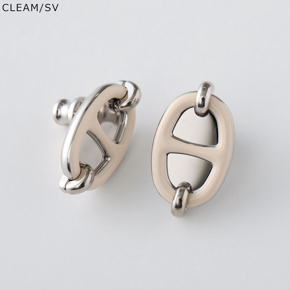 HERMES エルメス ピアス ミニ マイヨン PM MINI Maillon H PM H100052FP H100052FO レディース スタッド メタル シェーヌダンクルの画像
