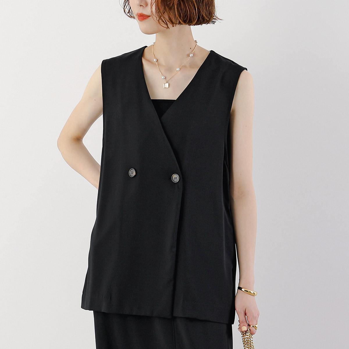 ●新品●CLOCHEクロシェ ジレ　ベスト 楽天市場】CLOCHE クロシェ ベスト 512-85562 レディース ジレ