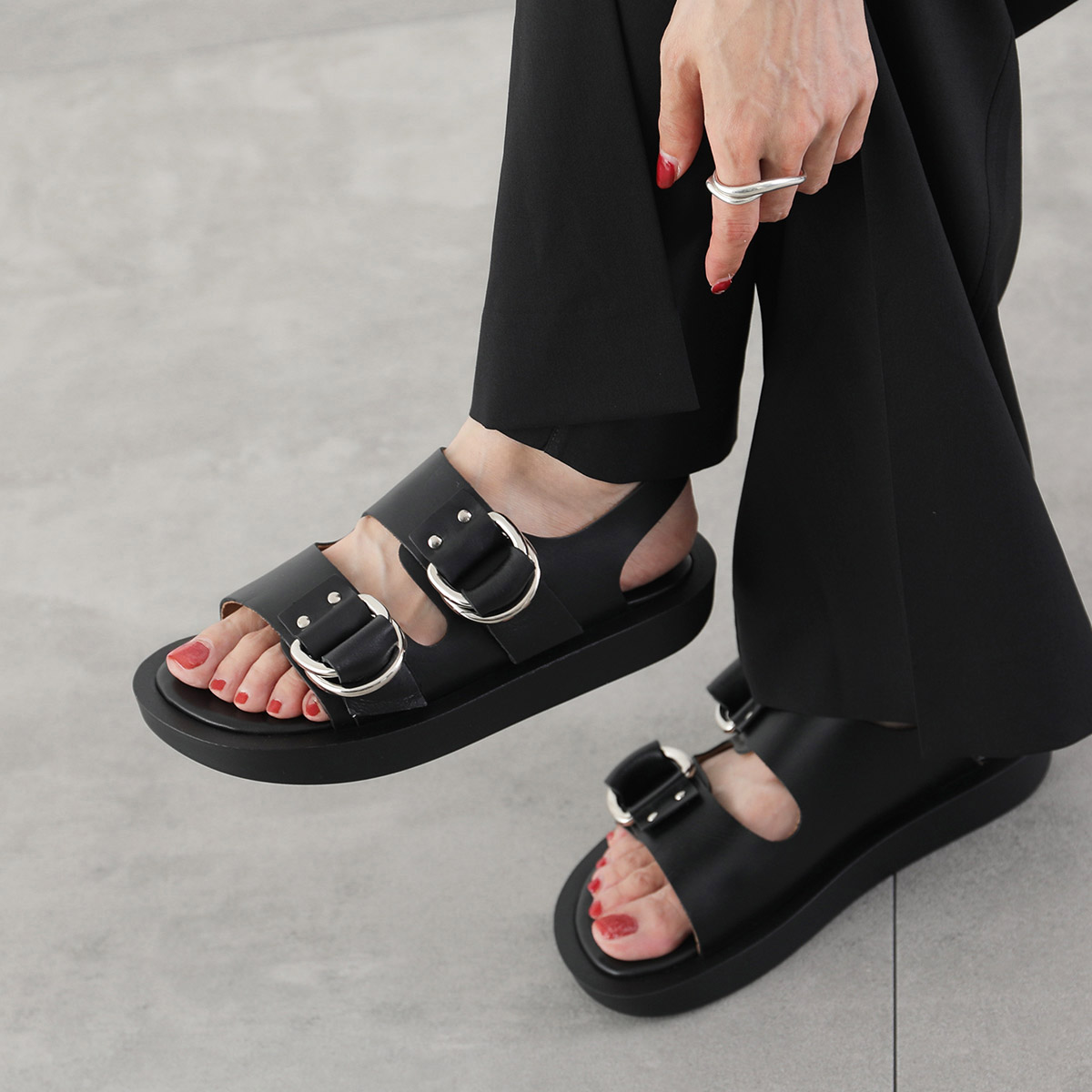CAMINANDO ダブルリングプラットフォームサンダル CAMINANDO カミナンド サンダル DOUBLE RING PLATFORM SANDALS