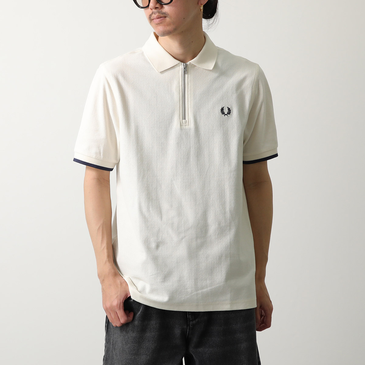 FRED PERRY フレッドペリー ポロシャツ CREPE PIQUE ZIP NECK
