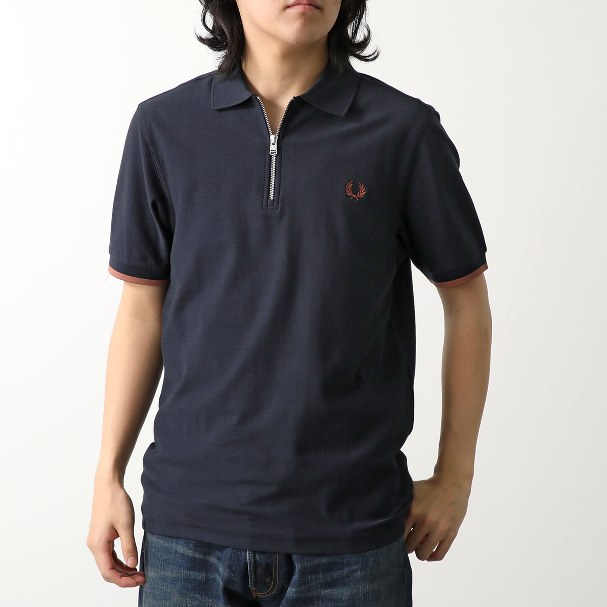 FRED PERRY フレッドペリー ポロシャツ CREPE PIQUE ZIP NECK