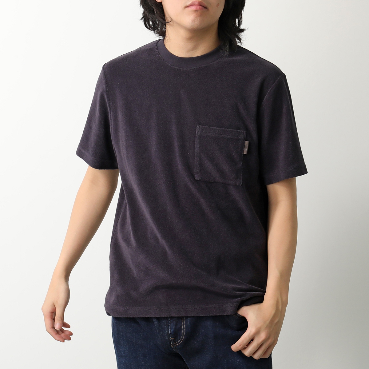 国内配送【HERNO】 ロゴ プリント クルーネック T シャツ HERNO (ヘルノ) クレープジャージ 無地 クルーネック 半袖 T