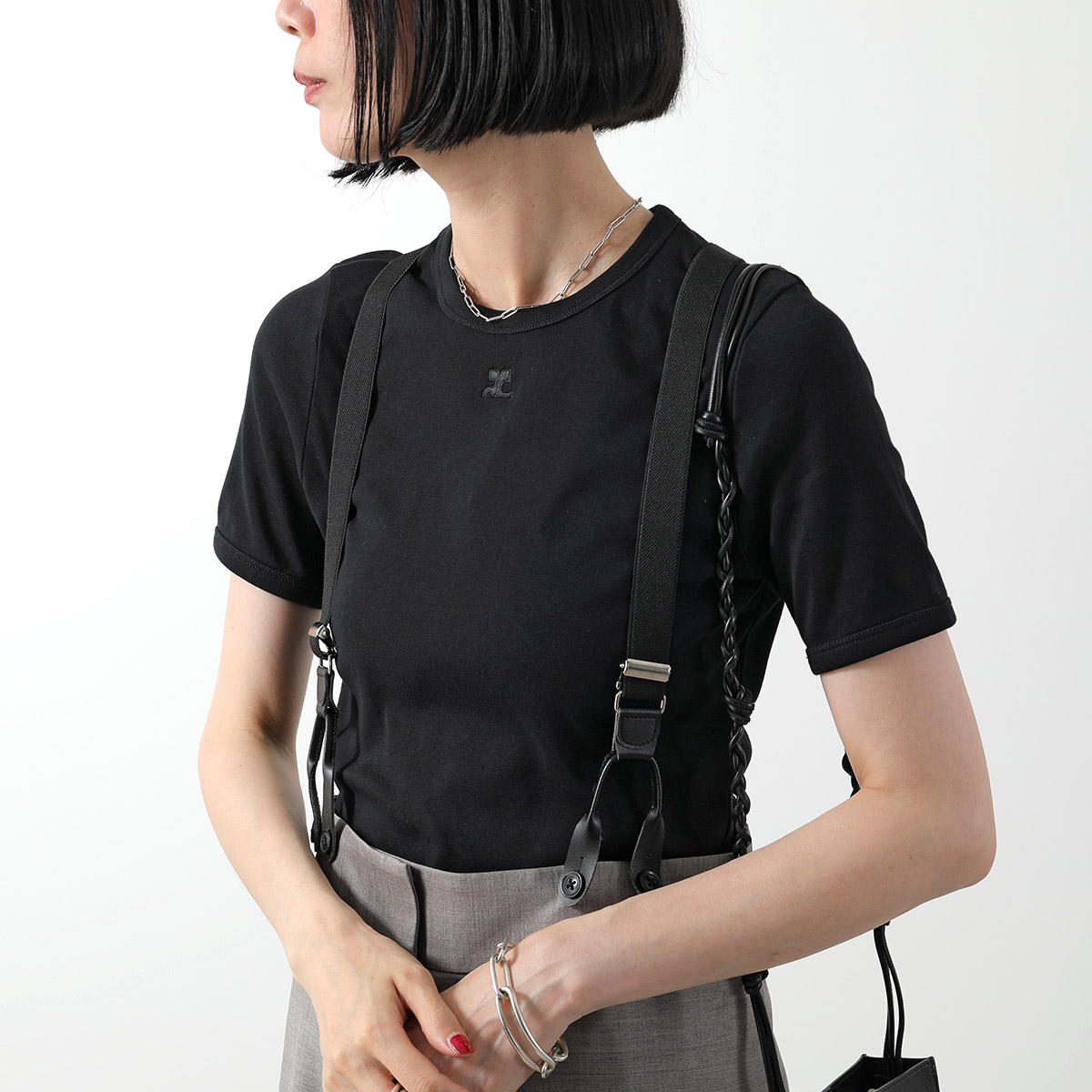 Courreges クレージュ Tシャツ SIGNATURE CONTRAST T-SHIRT