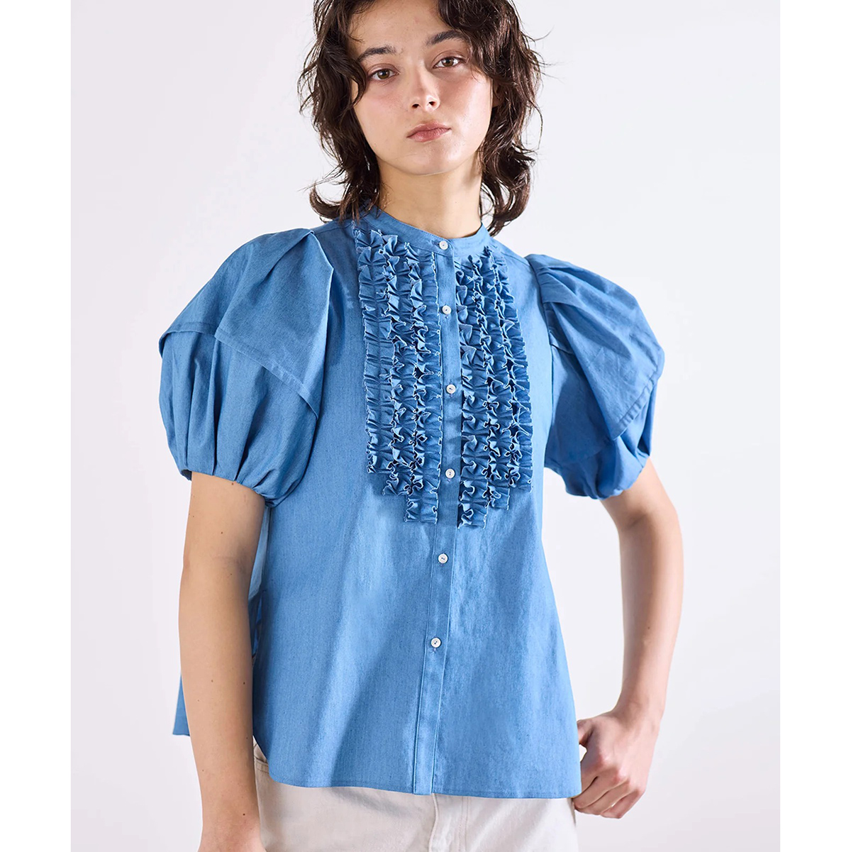 Marilyn Moon（マリリンムーン） ブラウス modern tuck frill volume
