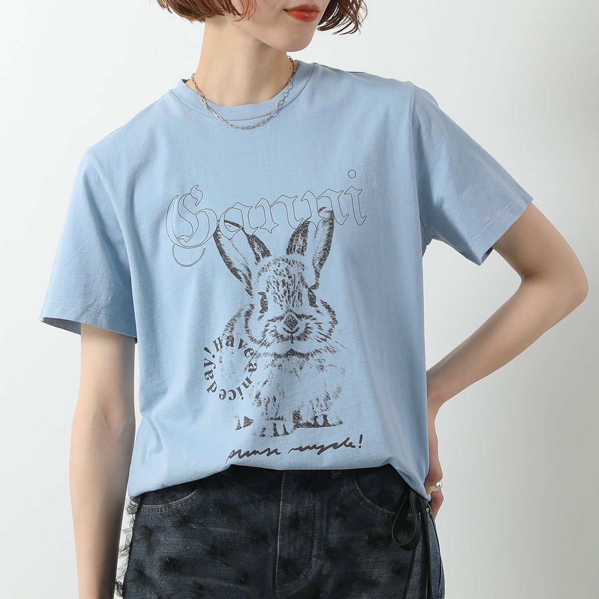 ガニー GANNI GANNI 半袖 Tシャツ Basic jersey Relaxed T