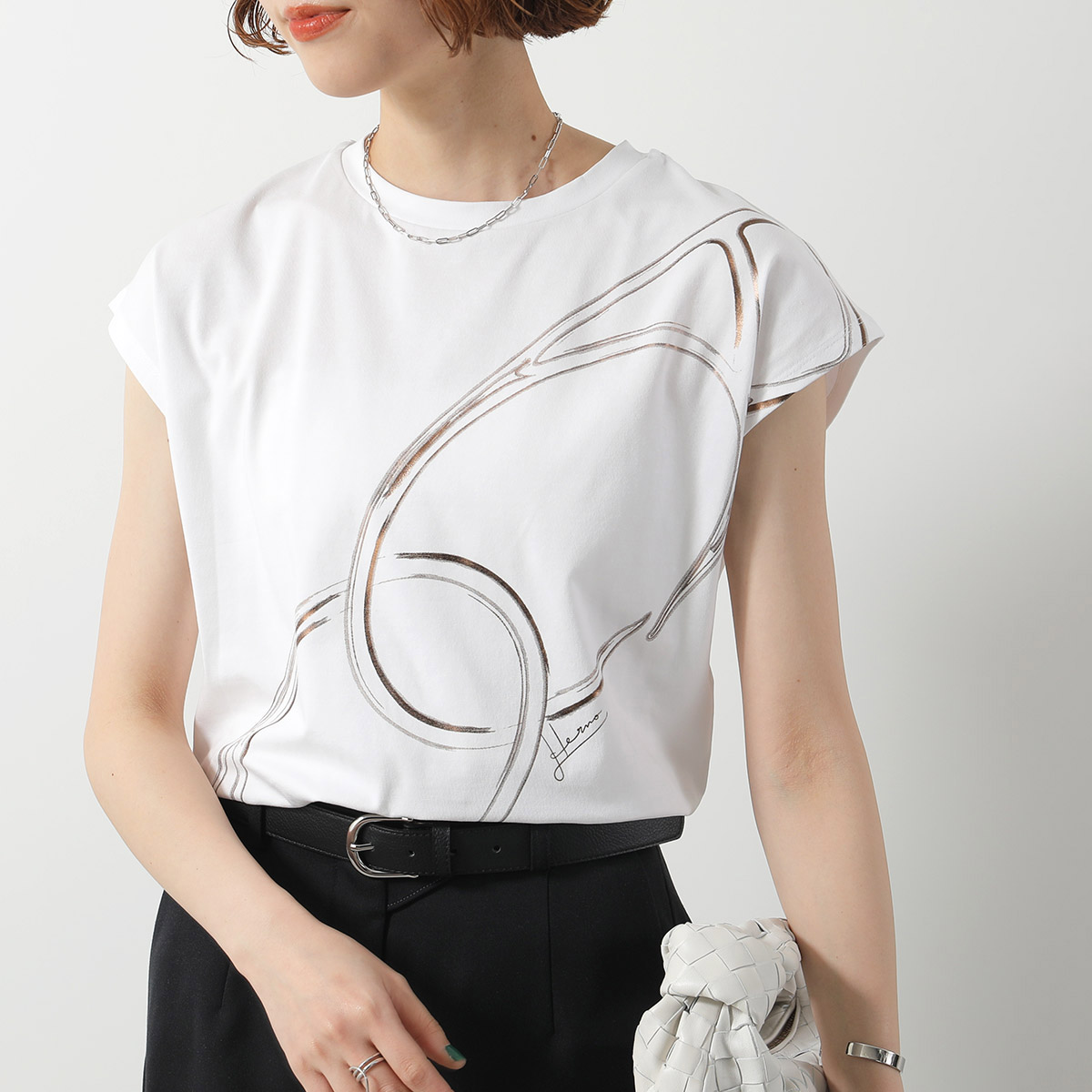 Tシャツ・カットソー HERNO Woman T-Shirt Green JG000178D52009 1072 レディース SAFARI PATCH ジャージー Tシャツ マルチカラー