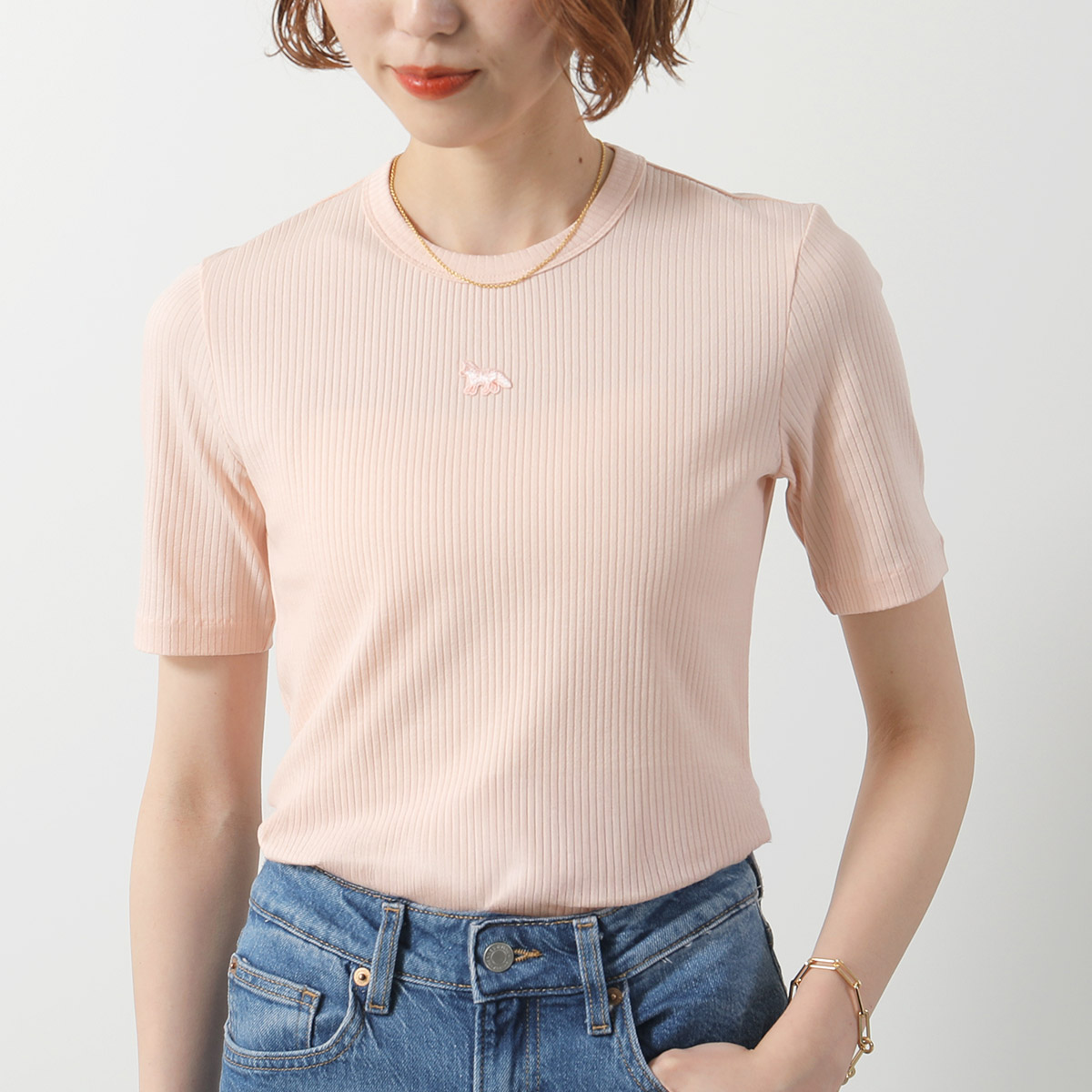 MAISON KITSUNE（メゾン キツネ） Tシャツ BABY FOX RIBBED FITTED
