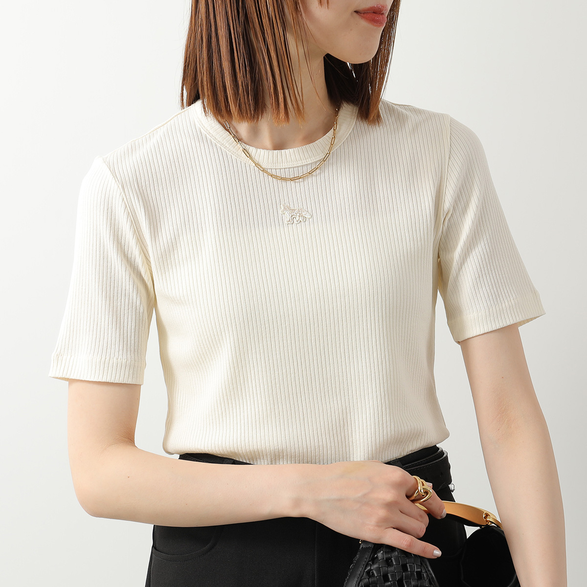 MAISON KITSUNE（メゾン キツネ） Tシャツ BABY FOX RIBBED FITTED