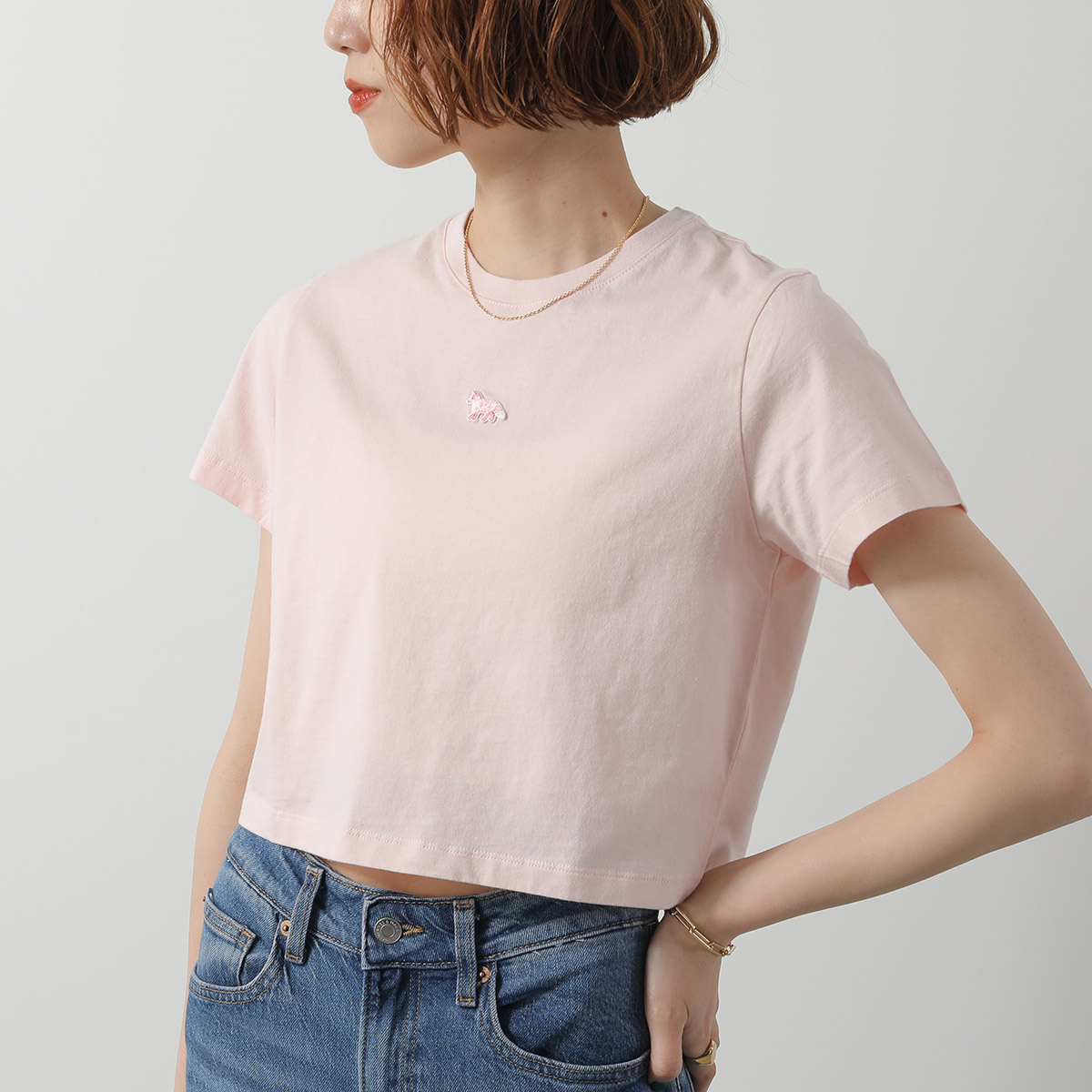 【メゾンキツネ】レディース半袖TシャツXXS MAISON KITSUNE メゾンキツネ Tシャツ レディース 半袖 ワン