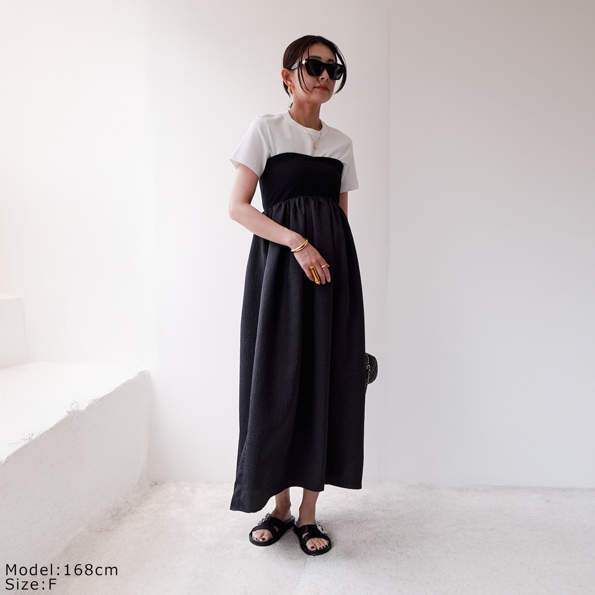 Torrazzo Donna（トラッゾドンナ） ワンピース Jacquard hybrit bare 
