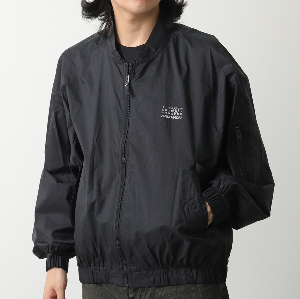 【MM6 X SALOMON】ロゴ ジャケット ブルゾン ブラック エムエムシックス メゾン マルジェラ MM6 Maison Margiela MM6