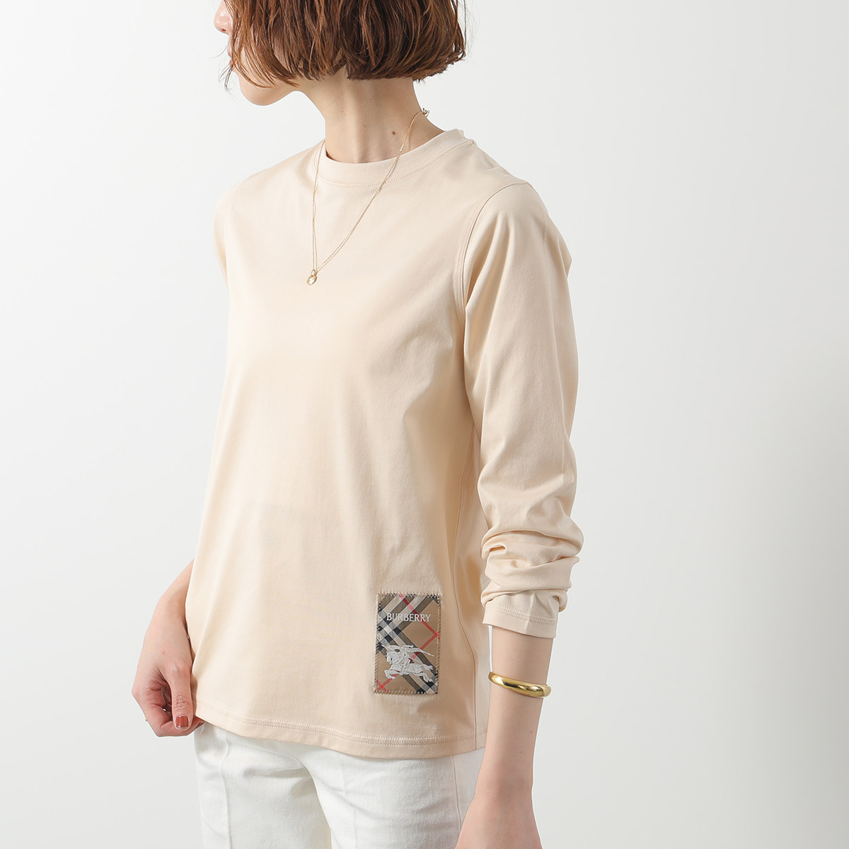 Burberry  バーバリー ロゴ刺繍 スリムフィット Tシャツ 7561201466_2.jpg